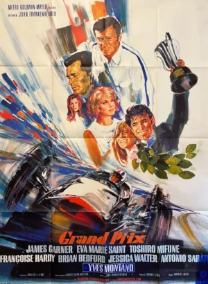 GRAND PRIX John Frankenheimer 1966 120x160cm Affiche française Michel Landi Pliée Etat A-
