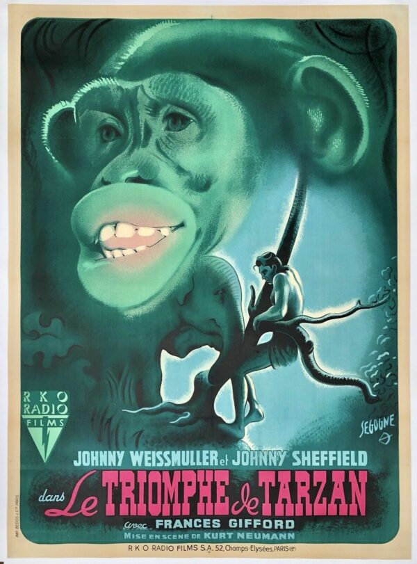 Affiche Le Triomphe de Tarzan – Poster cinéma aventure vintage