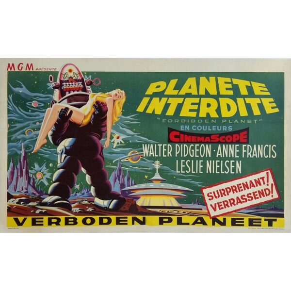 PLANETE INTERDITE Forbidden Planet Belgian Movie Poster Robby Robot