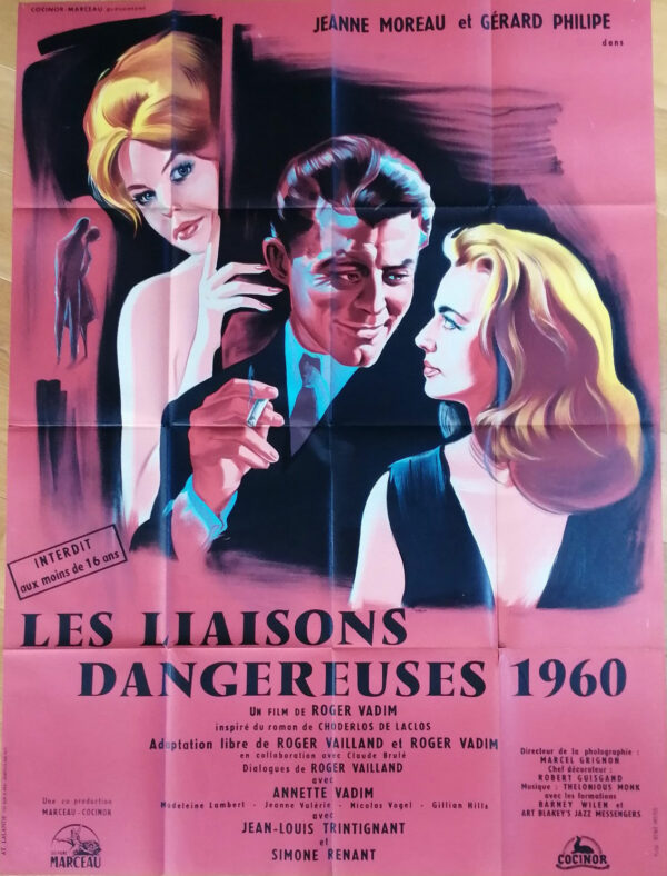 LIAISONS DANGEREUSES 1960 affiche cinema originale 160x120 jeanne moreau